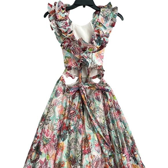 Zimmerman the Lovestruck Ruffle Maxi Dress Flaming Hearts Print size 0 | US 4 - Picture 8 of 16